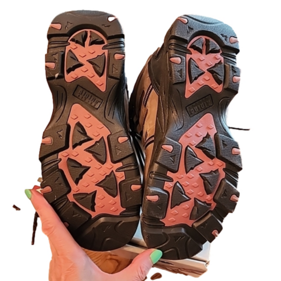 Men's Brown Lace Up Reinforced Toe Waterproof Hiking Boots Alpine Design, NIB - Picture 5 of 11